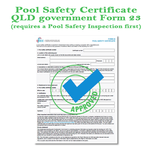QLD Approved Pool Safety Certificate - Form 23