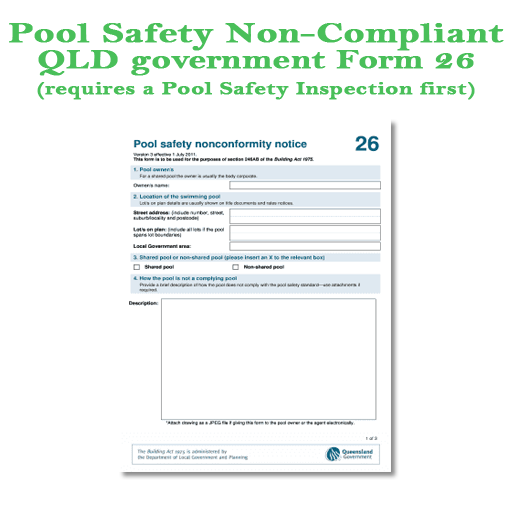 QLD Approved Pool Safety Nonconformity Notice - Form 26